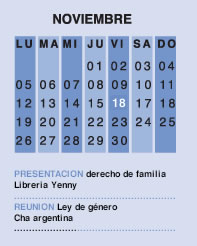 MATRIMONIO IGUALITARIO. calendario