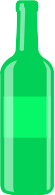 botella de vidrio verde reciclados