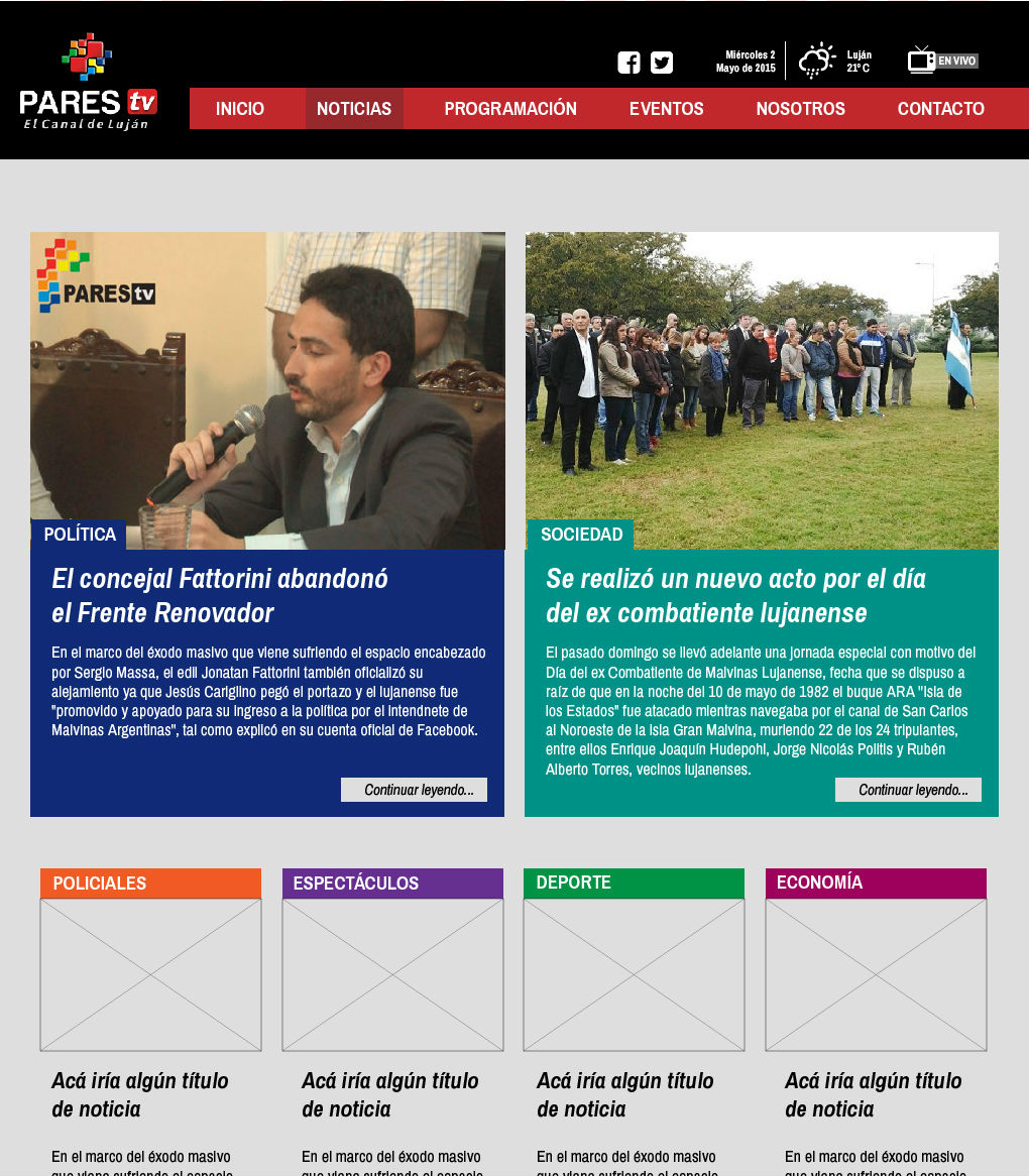 Propuesta para Home - ParesTV