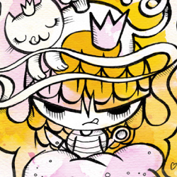 Niña en acuarelas, por Pum Pum