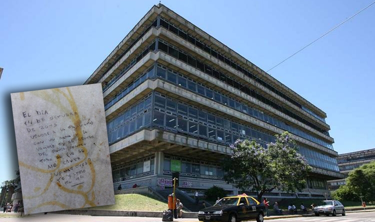 Mensaje de amenaza en el baño de la fadu