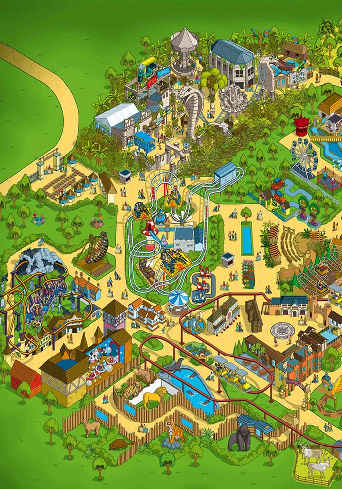 mapa isometrico del parque