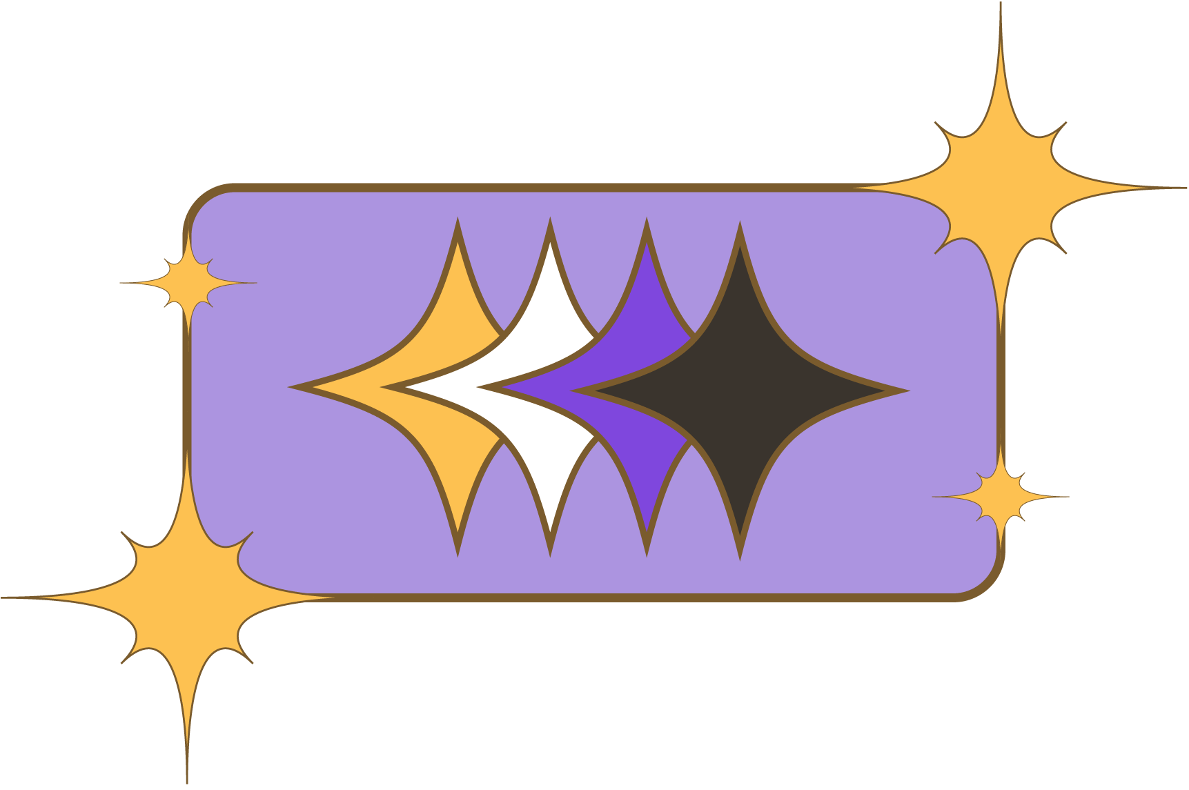 estrellas representando la bandera no binaria