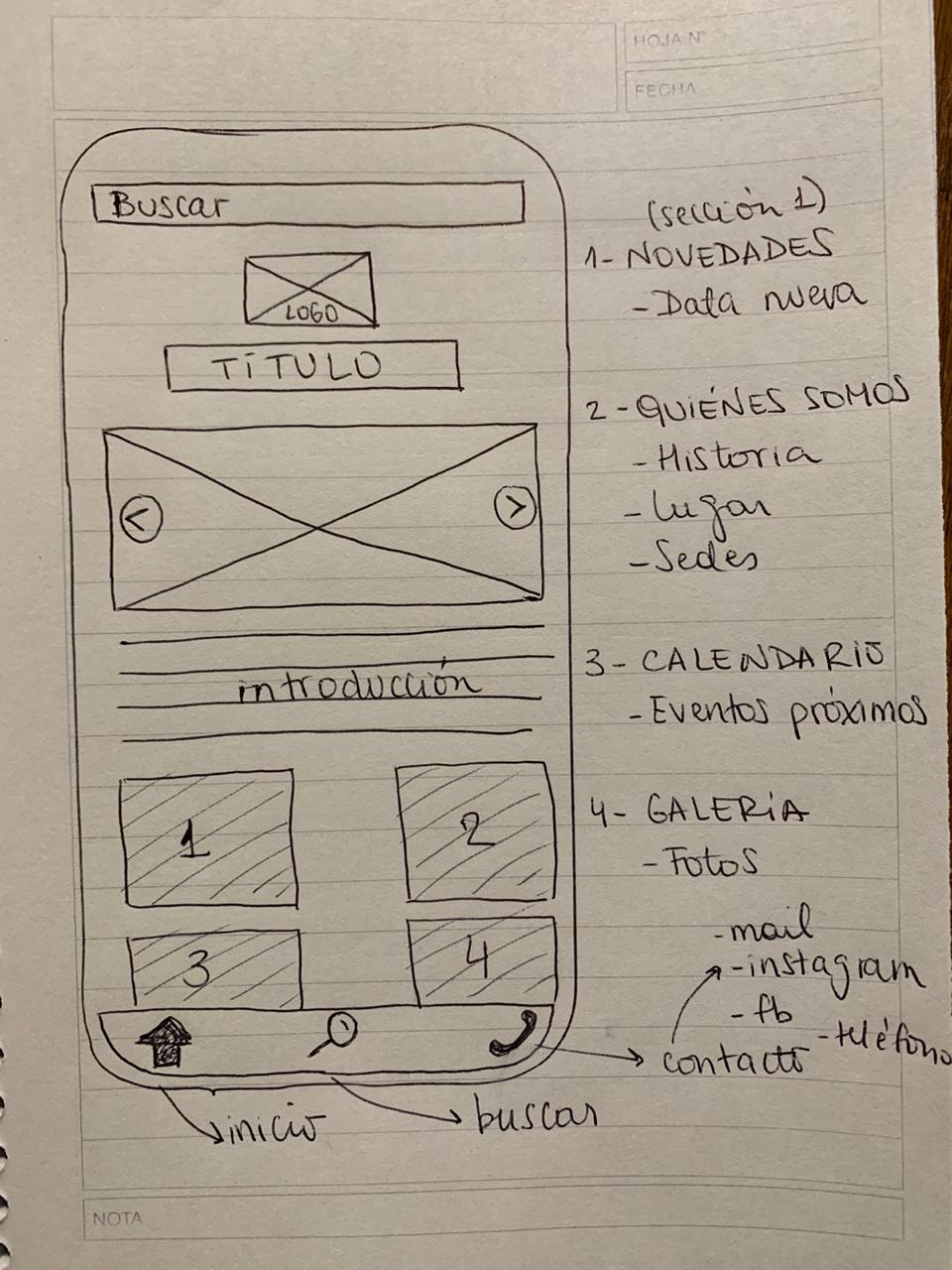 boceto pagina