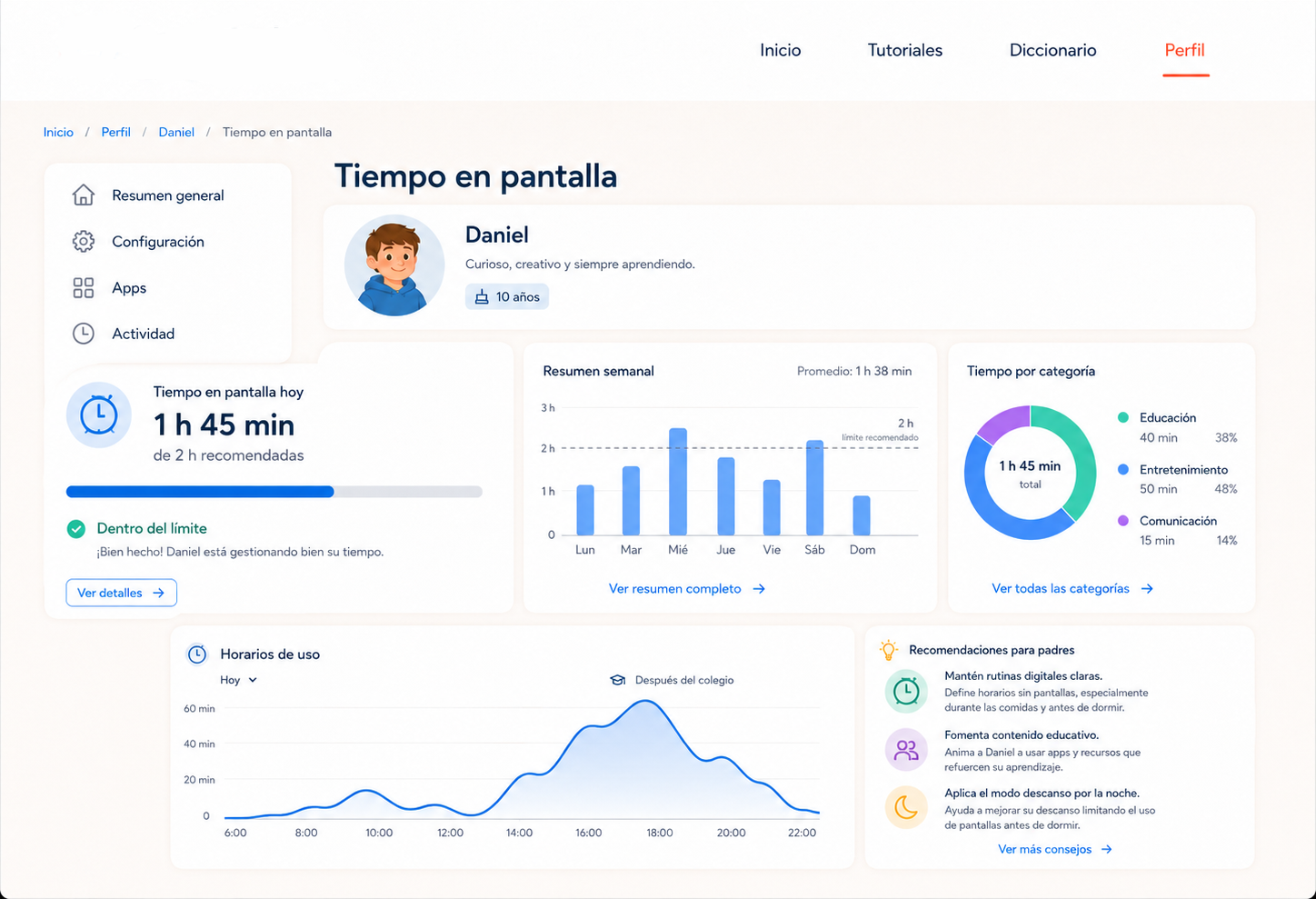 Mockup 3 - Tiempo en pantalla