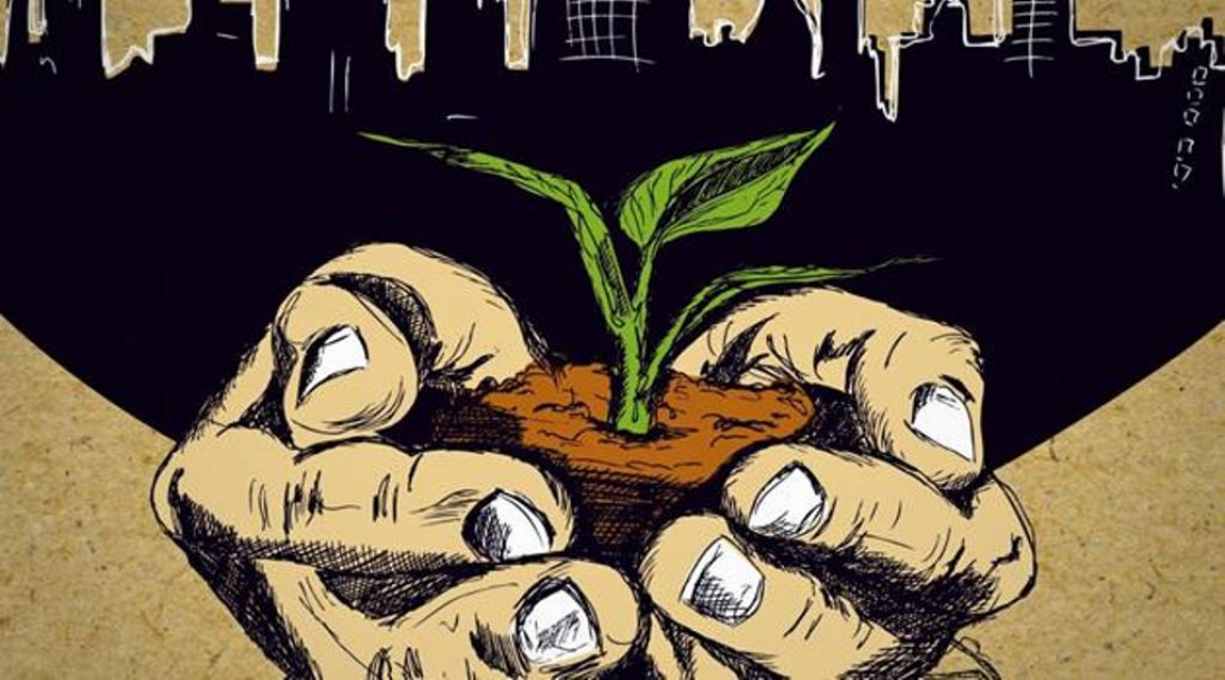 Vecinos comprando productos frescos