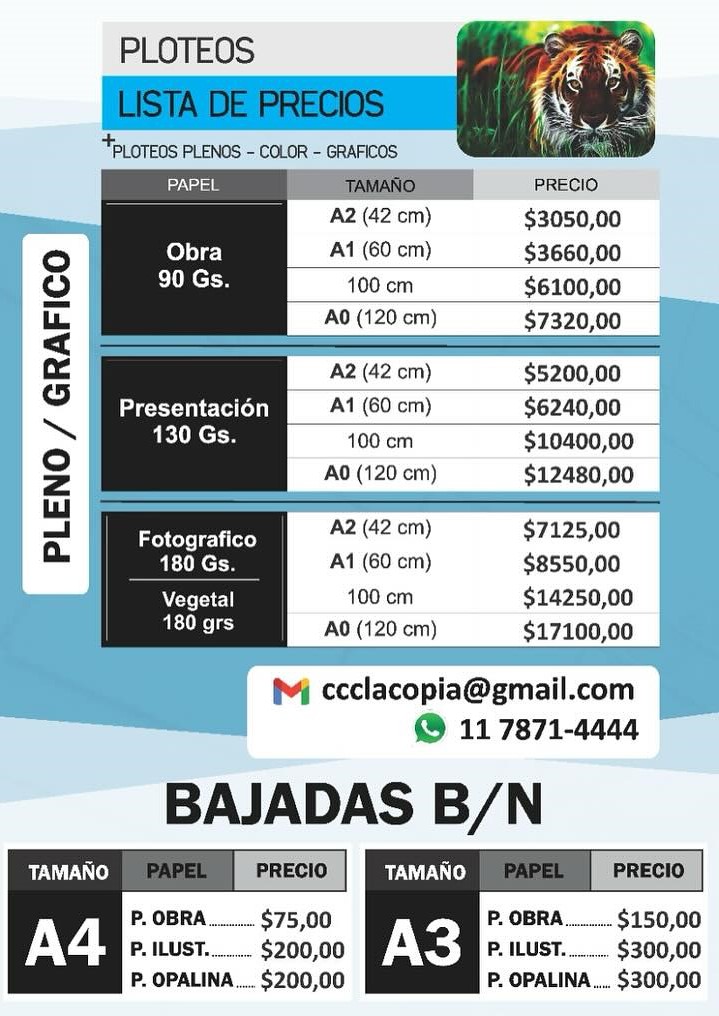 Precios la copia